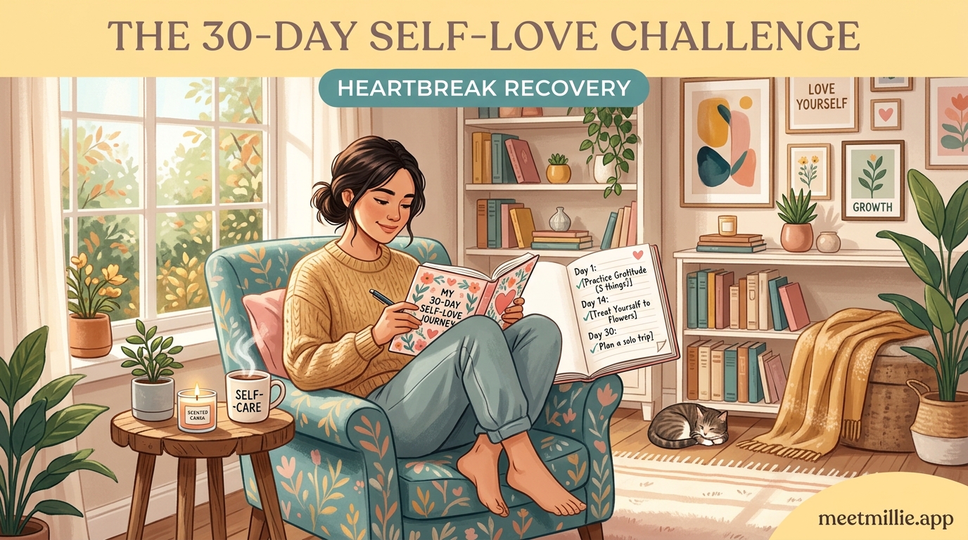 The 30-Day Self-Love Challenge for Getting Over Someone Who Broke Your Heart - Illustration 1